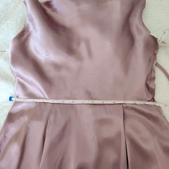 Galina Signature Pink Quartz Satin Long Cowl Neck Dress Size 4 NWT - Picture 9 of 9